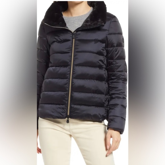 SAVE THE DUCK Mei Faux Fur Collar Puffer Jacket - Picture 4 of 15